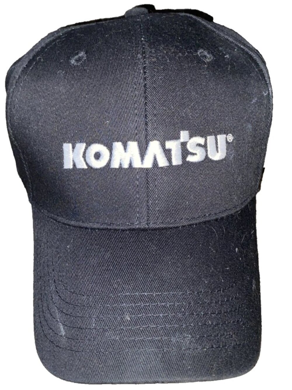 Komatsu Black White Striped Baseball Hat Cap Adjustable Strap-back